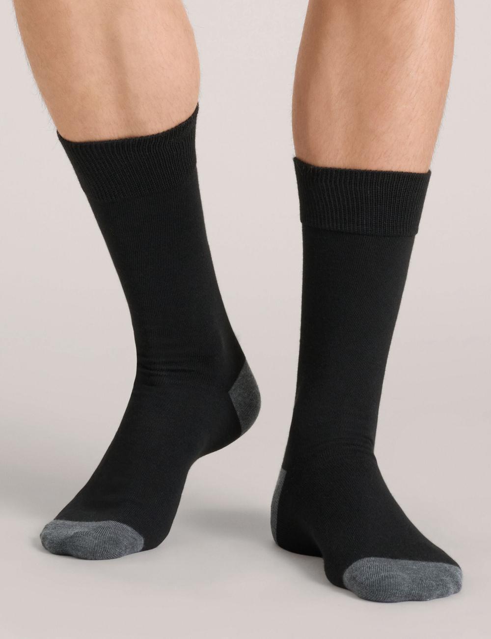 Black Men Ted Baker 6 Pack Contrast Heel Toe Crew Socks | SA  FXQ-086493