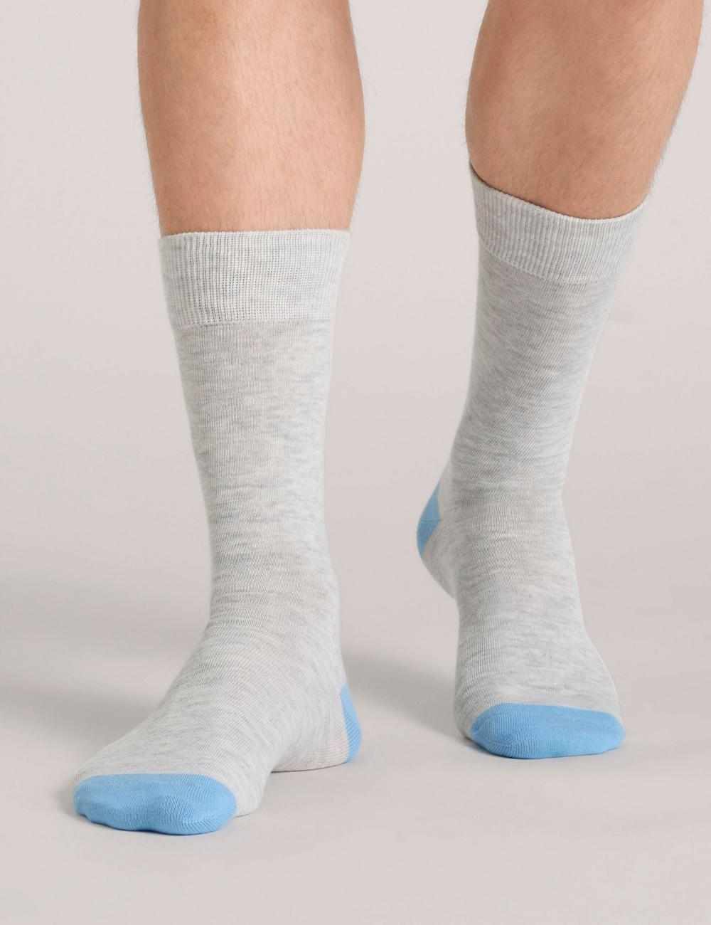 Black Men Ted Baker 6 Pack Contrast Heel Toe Crew Socks | SA  FXQ-086493