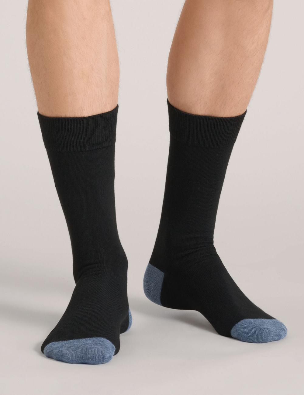 Black Men Ted Baker 6 Pack Contrast Heel Toe Crew Socks | SA  FXQ-086493