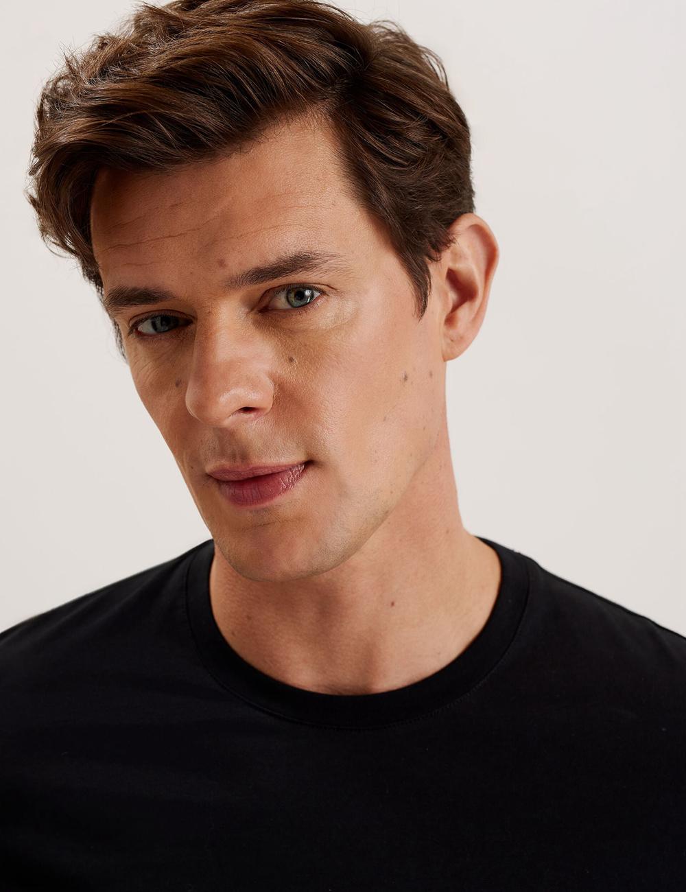 Black Men Ted Baker BEXLI - Regular Fit Long Sleeve Cotton T-Shirts | SA  AYX-165048