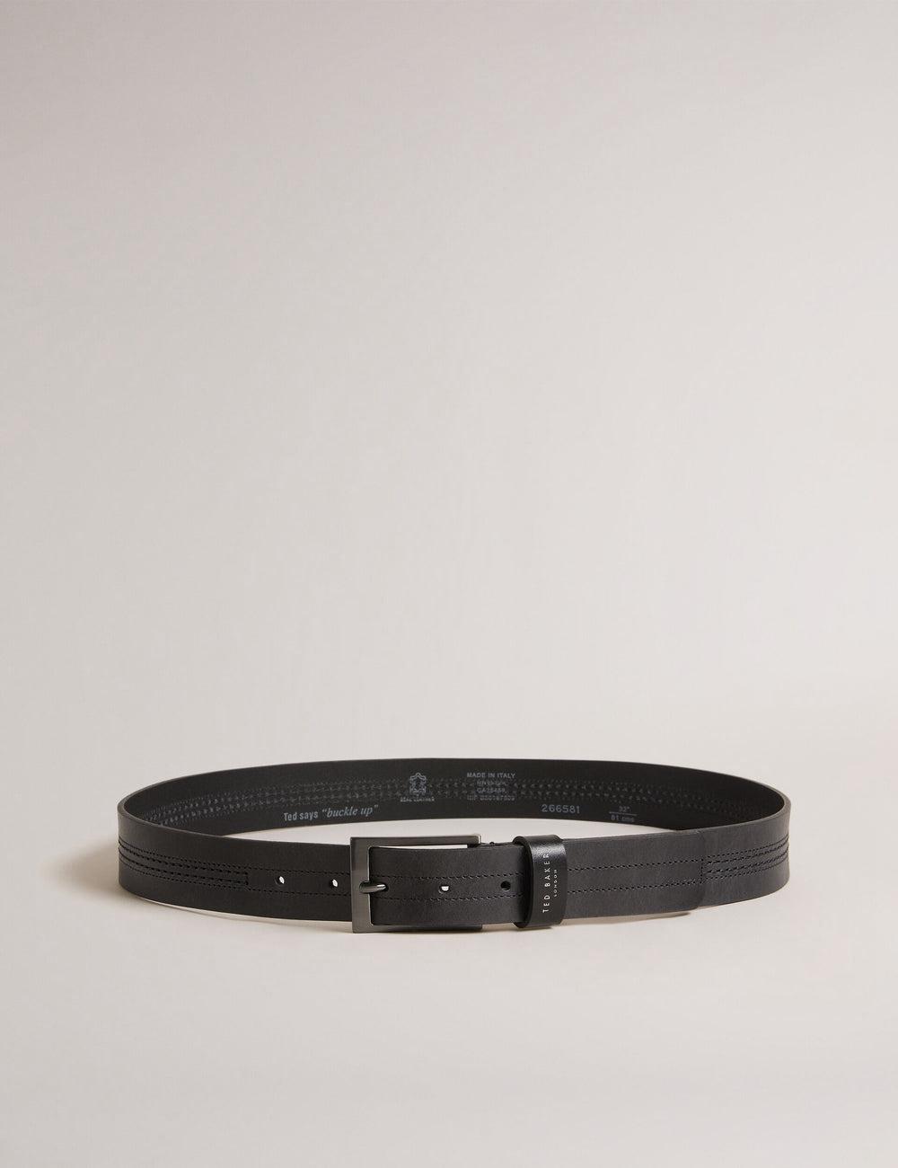 Black Men Ted Baker CRISIC - Stitch Detail Leather Belts | SA  RJG-213867