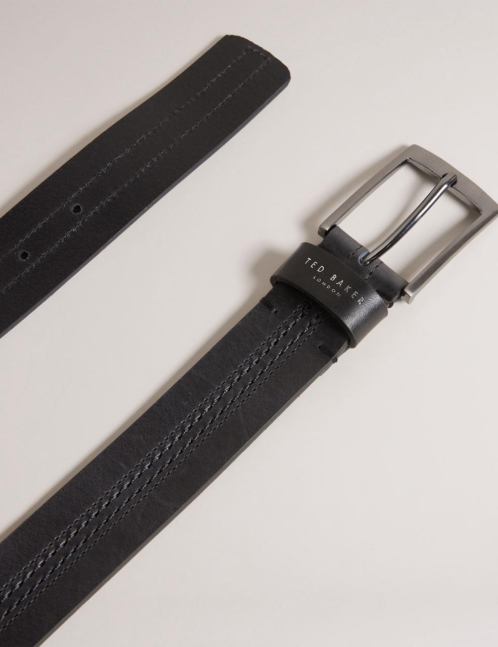 Black Men Ted Baker CRISIC - Stitch Detail Leather Belts | SA  RJG-213867