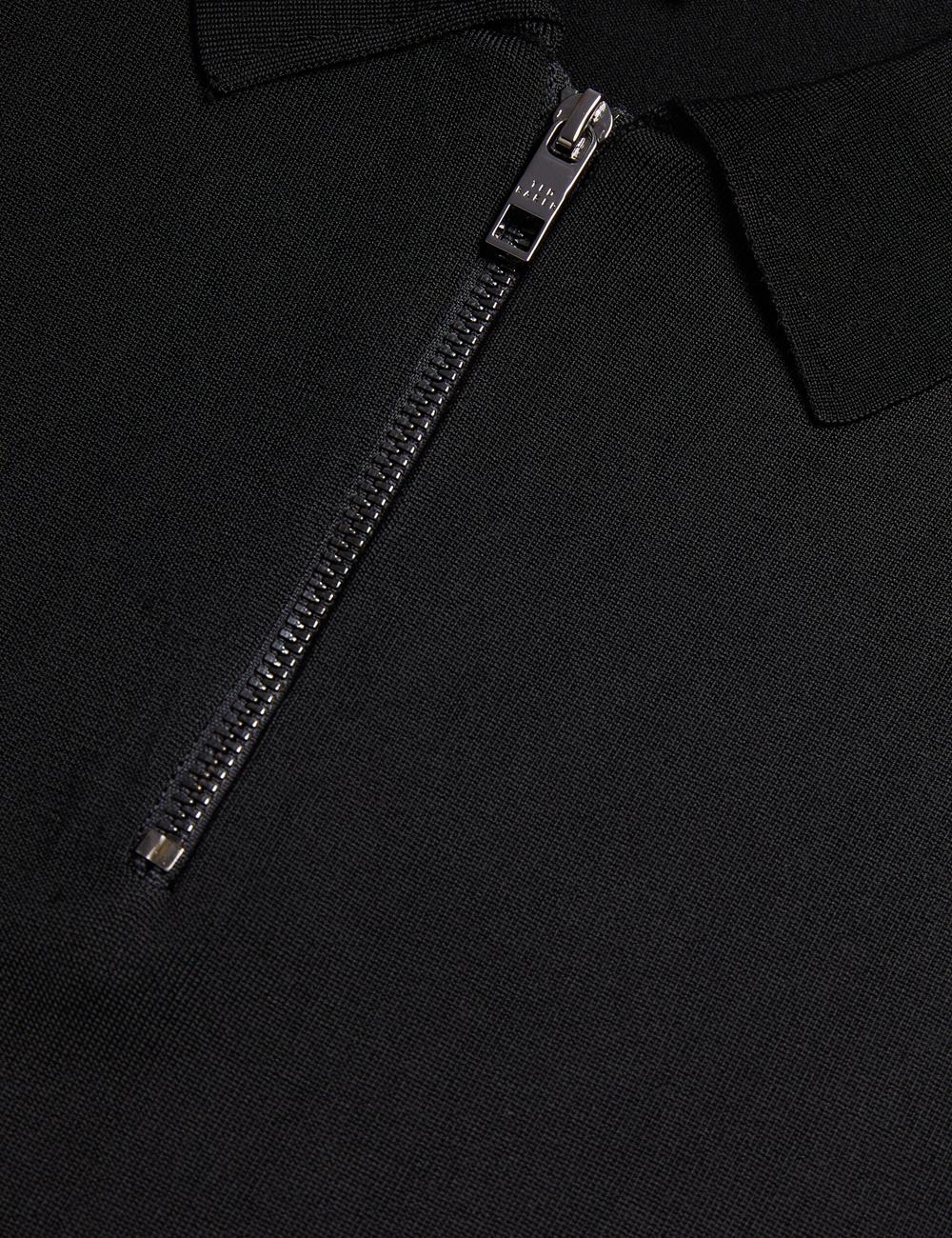 Black Men Ted Baker DALDIN - Zip Collar Stretch Knit Jumpers | SA  QVP-395710