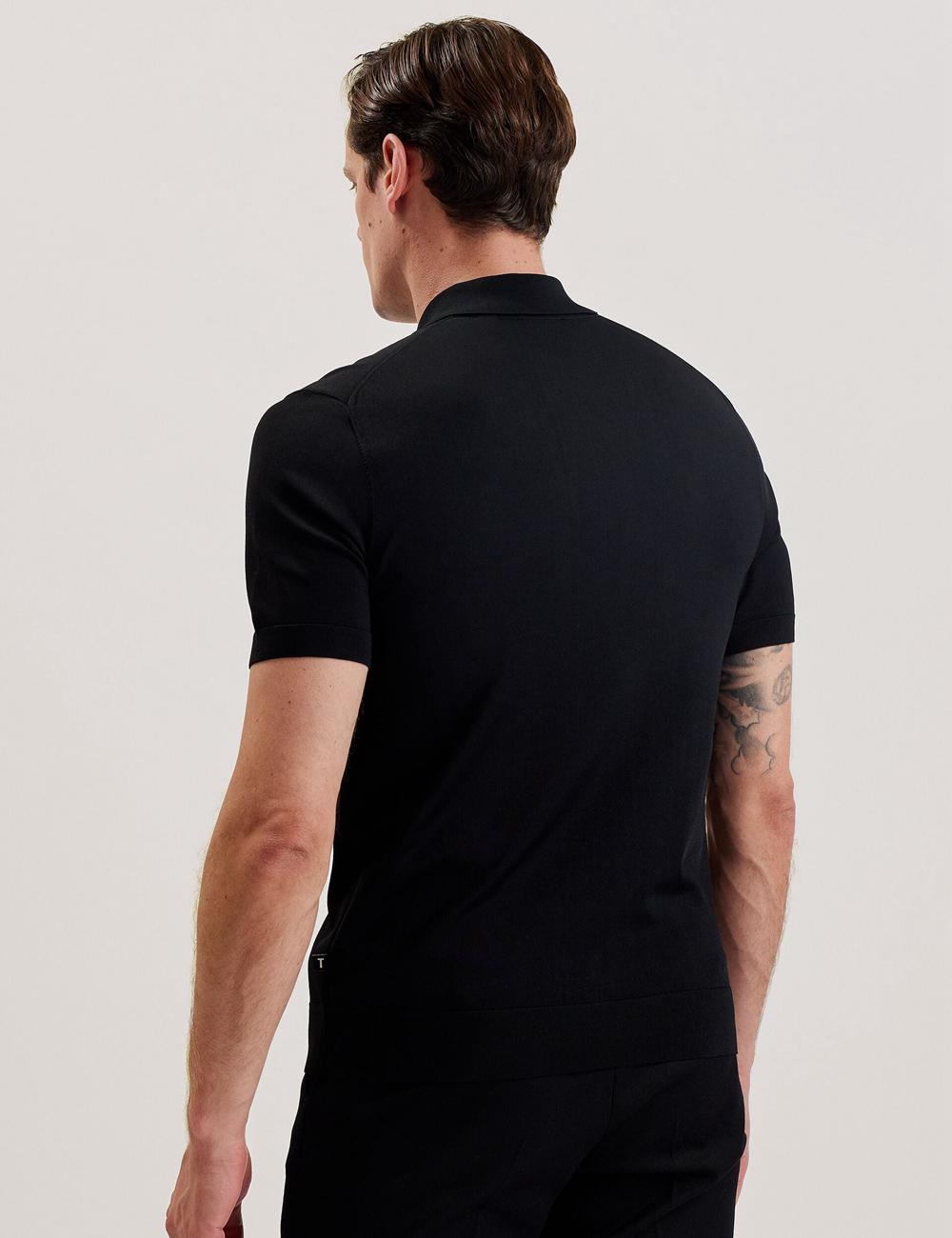 Black Men Ted Baker DALDIN - Zip Collar Stretch Knit Jumpers | SA  QVP-395710