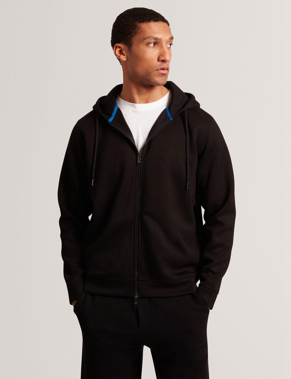 Black Men Ted Baker EPIO - Zip Through Neoprene Hoodies | SA  JKD-754938