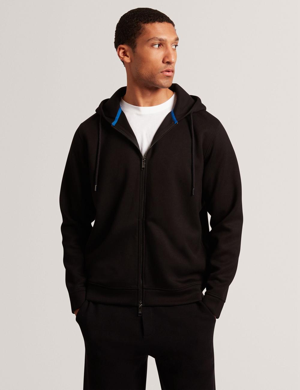 Black Men Ted Baker EPIO - Zip Through Neoprene Hoodies | SA  JKD-754938