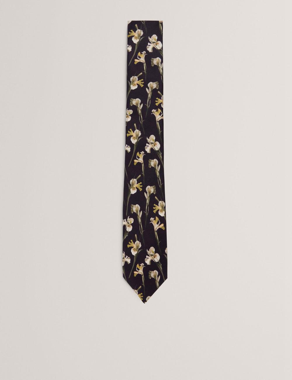 Black Men Ted Baker FRINTON - Orchid Floral Print Silk Ties | SA  UVJ-195237