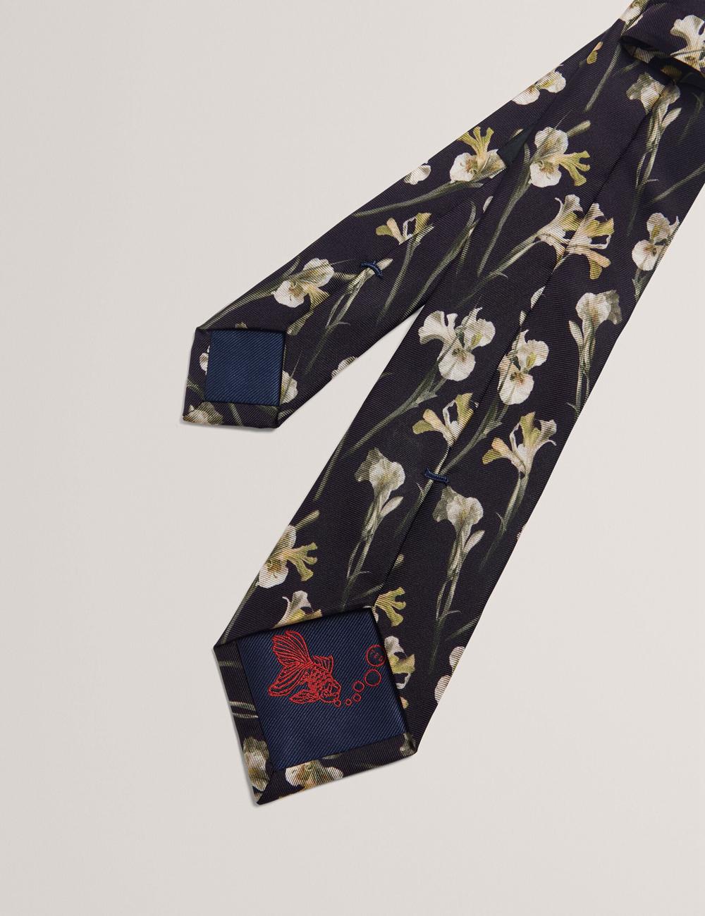 Black Men Ted Baker FRINTON - Orchid Floral Print Silk Ties | SA  UVJ-195237