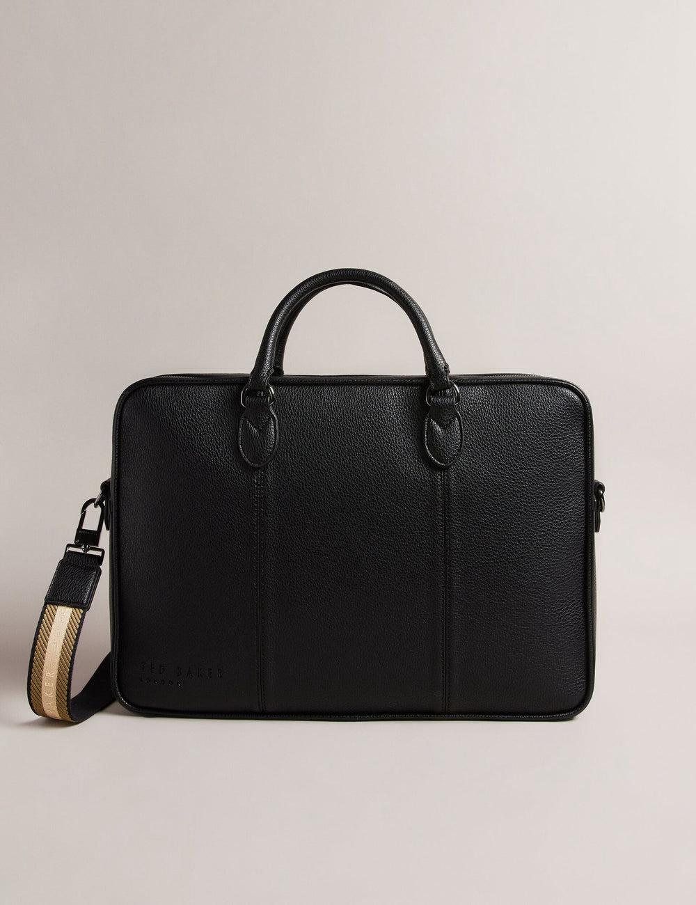 Black Men Ted Baker KADEN - Branded Webbing PU Leather Document Shoulder Bags | SA  WTD-931524