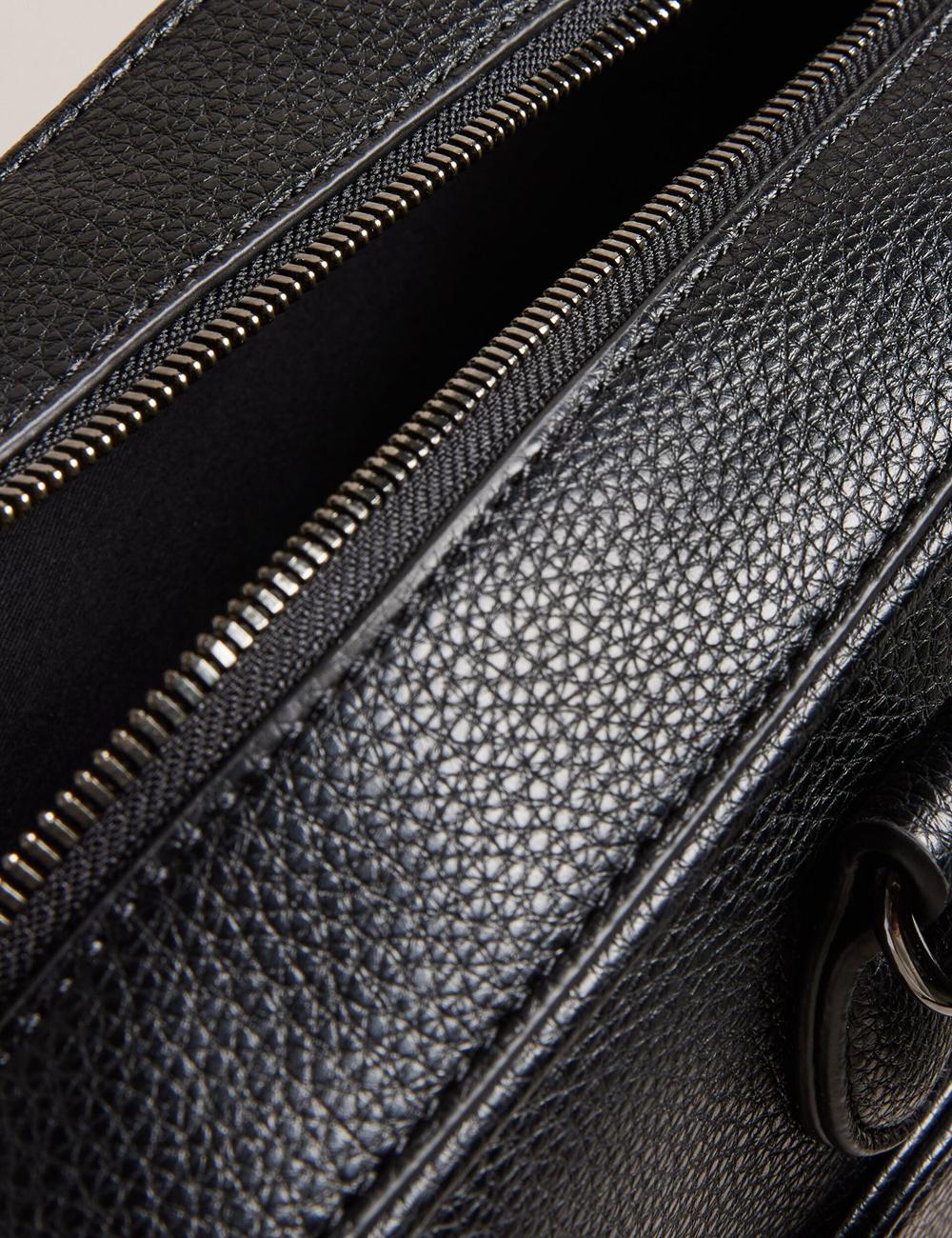 Black Men Ted Baker KADEN - Branded Webbing PU Leather Document Shoulder Bags | SA  WTD-931524