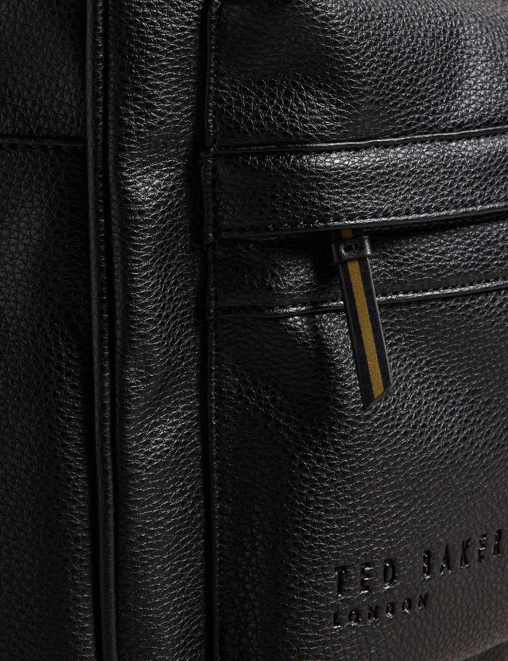 Black Men Ted Baker KAILEB - Webbing Strap Faux Leather Backpacks | SA  QUO-654278
