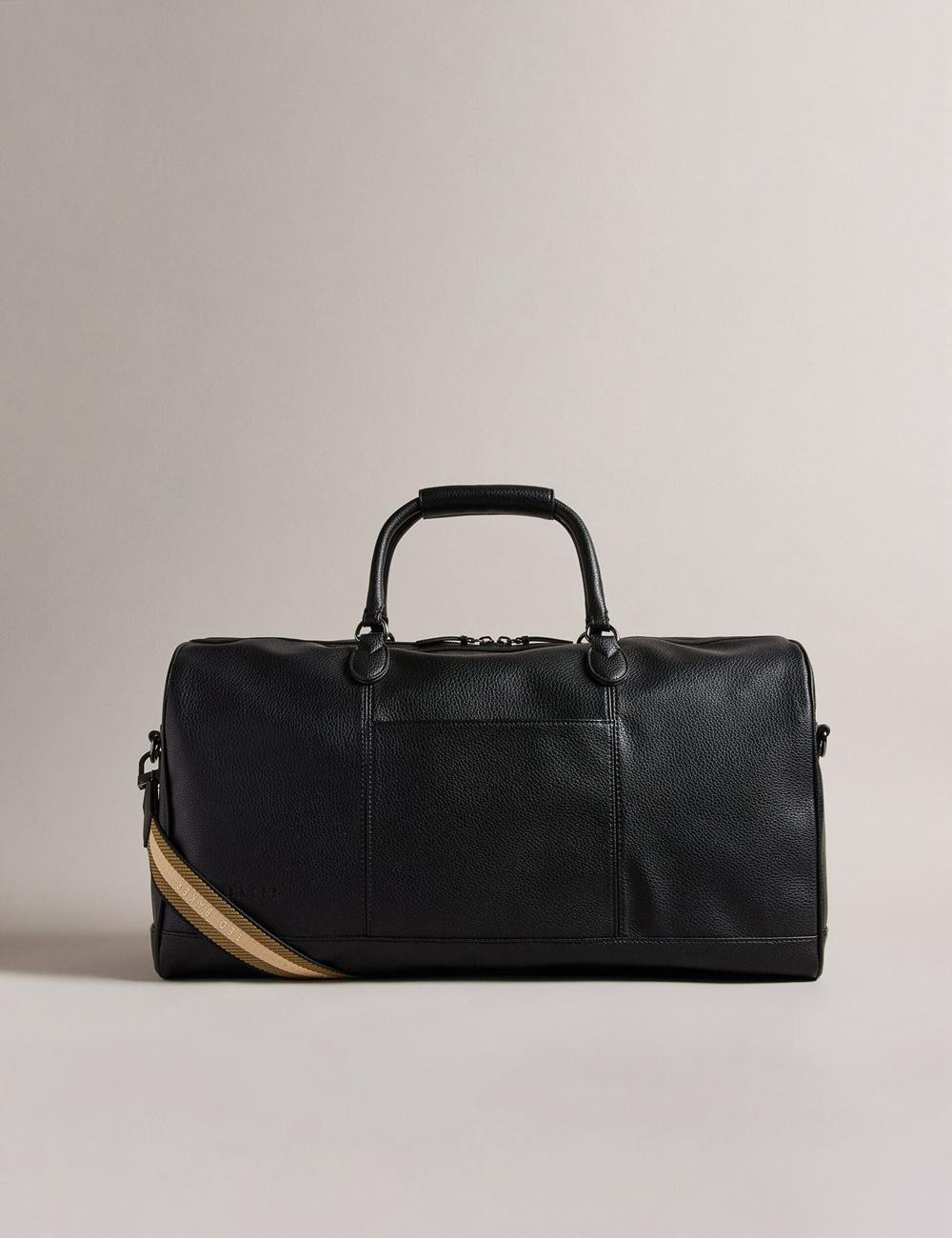 Black Men Ted Baker KALVIN - Webbing Faux Leather Holdall Bags | SA  QYO-621843