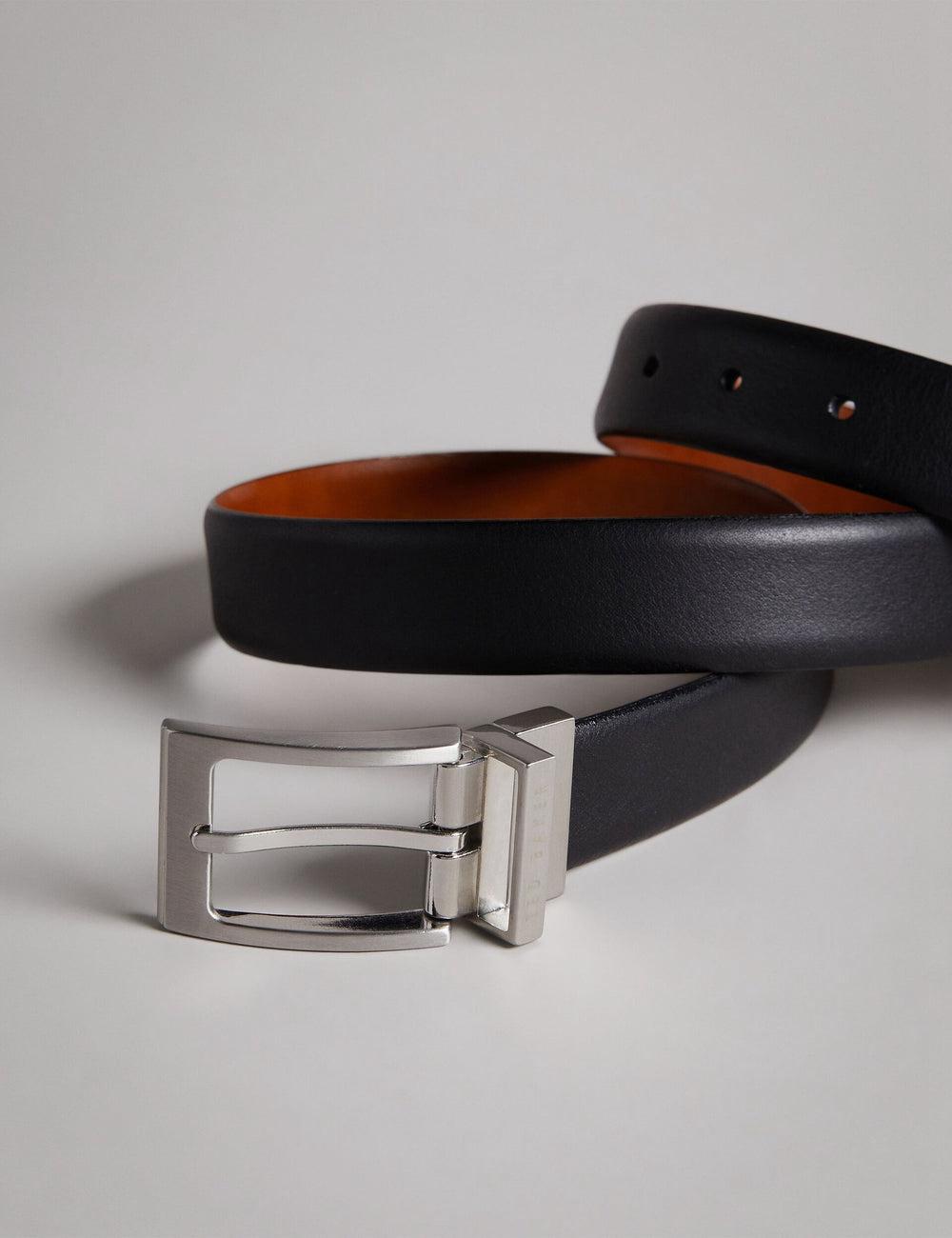 Black Men Ted Baker KARMER - Reversible Smooth Leather Belts | SA  MND-205874