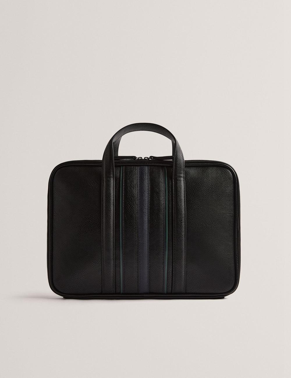 Black Men Ted Baker KEDRIK - Stripe Detail Faux Leather Document Bags | SA  XRS-312745