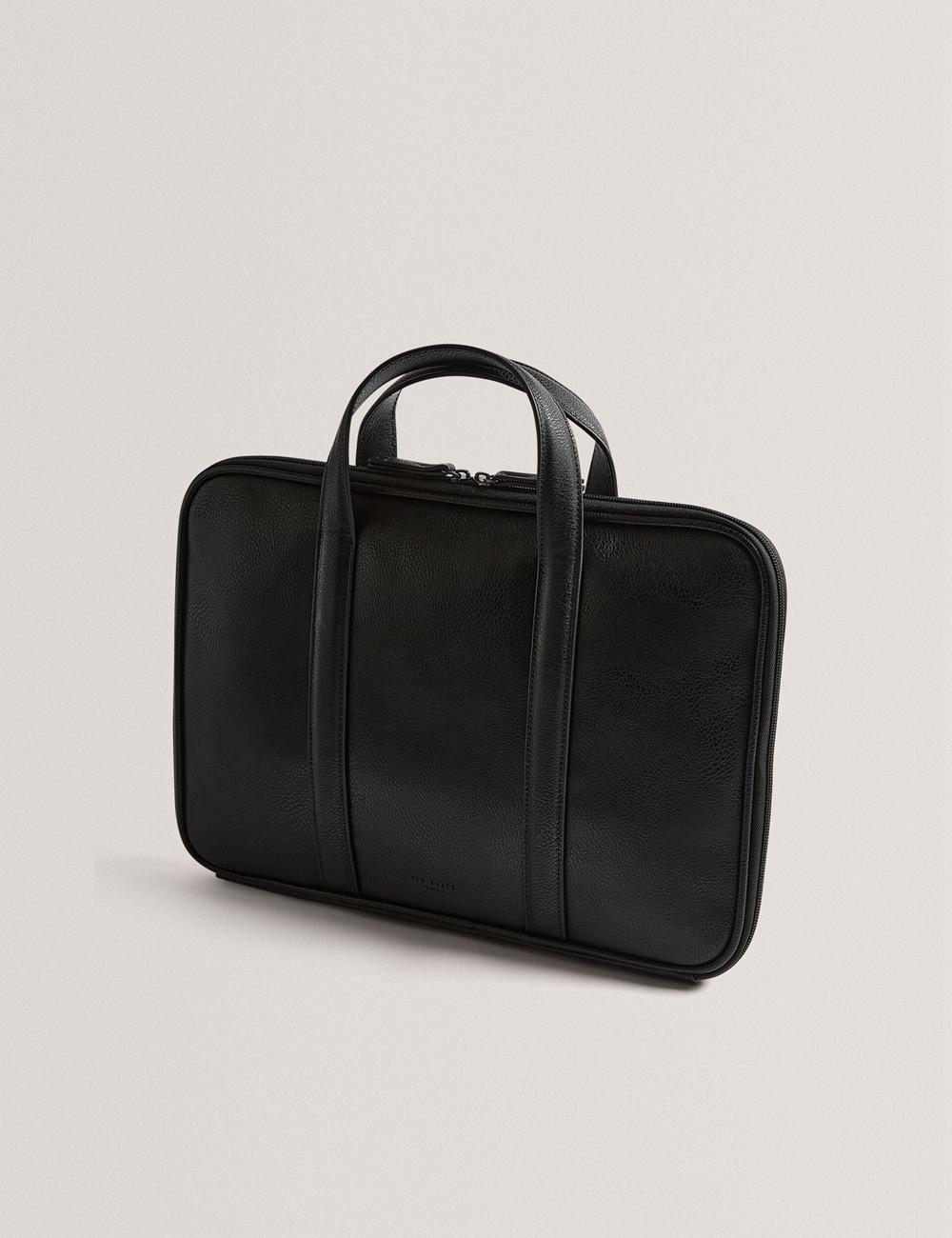Black Men Ted Baker KEDRIK - Stripe Detail Faux Leather Document Bags | SA  XRS-312745