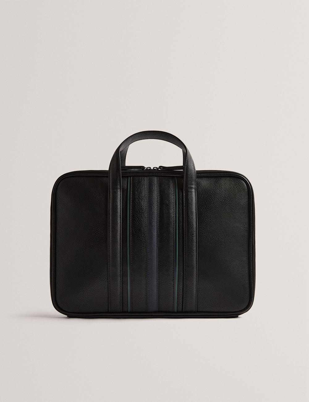 Black Men Ted Baker KEDRIK - Stripe Detail Faux Leather Document Bags | SA  XRS-312745