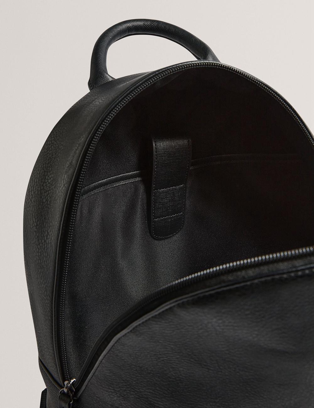 Black Men Ted Baker KEIIGAN - Striped Panel PU Reporter Backpacks | SA  GXY-925104