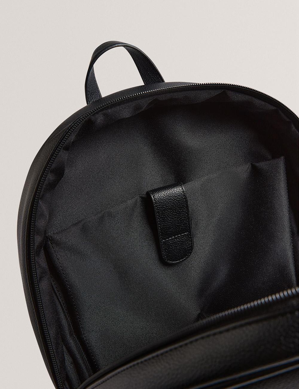 Black Men Ted Baker KEVIIN - Faux Leather Striped Panel Backpacks | SA  KCX-260598