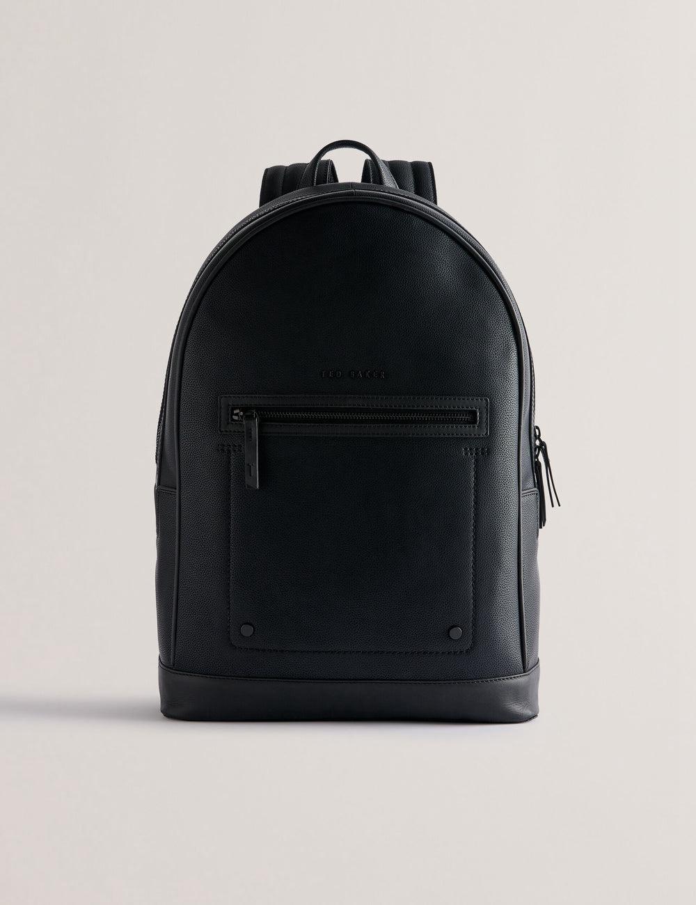 Black Men Ted Baker LANSEN - Textured Bonded Leather Backpacks | SA  SLA-694820