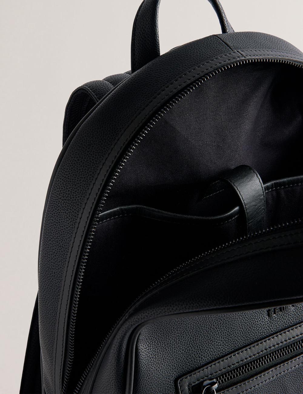Black Men Ted Baker LANSEN - Textured Bonded Leather Backpacks | SA  SLA-694820