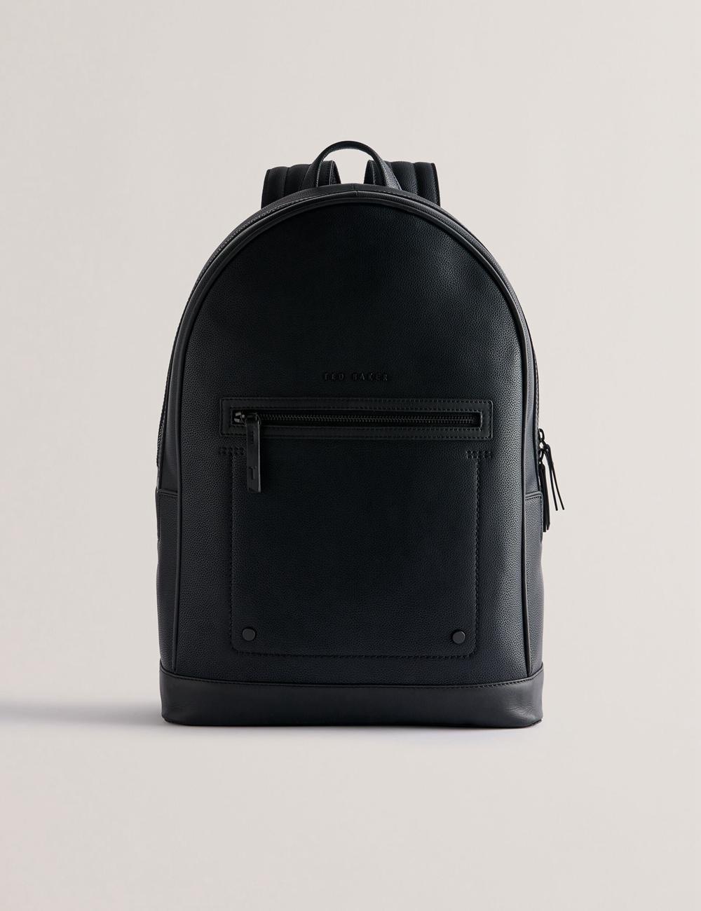 Black Men Ted Baker LANSEN - Textured Bonded Leather Backpacks | SA  SLA-694820
