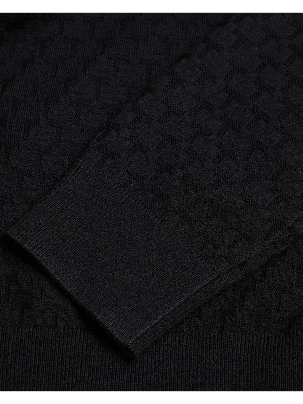Black Men Ted Baker LOULAR - Textured T Knit Wool Blend Hoodies | SA  NLX-051687