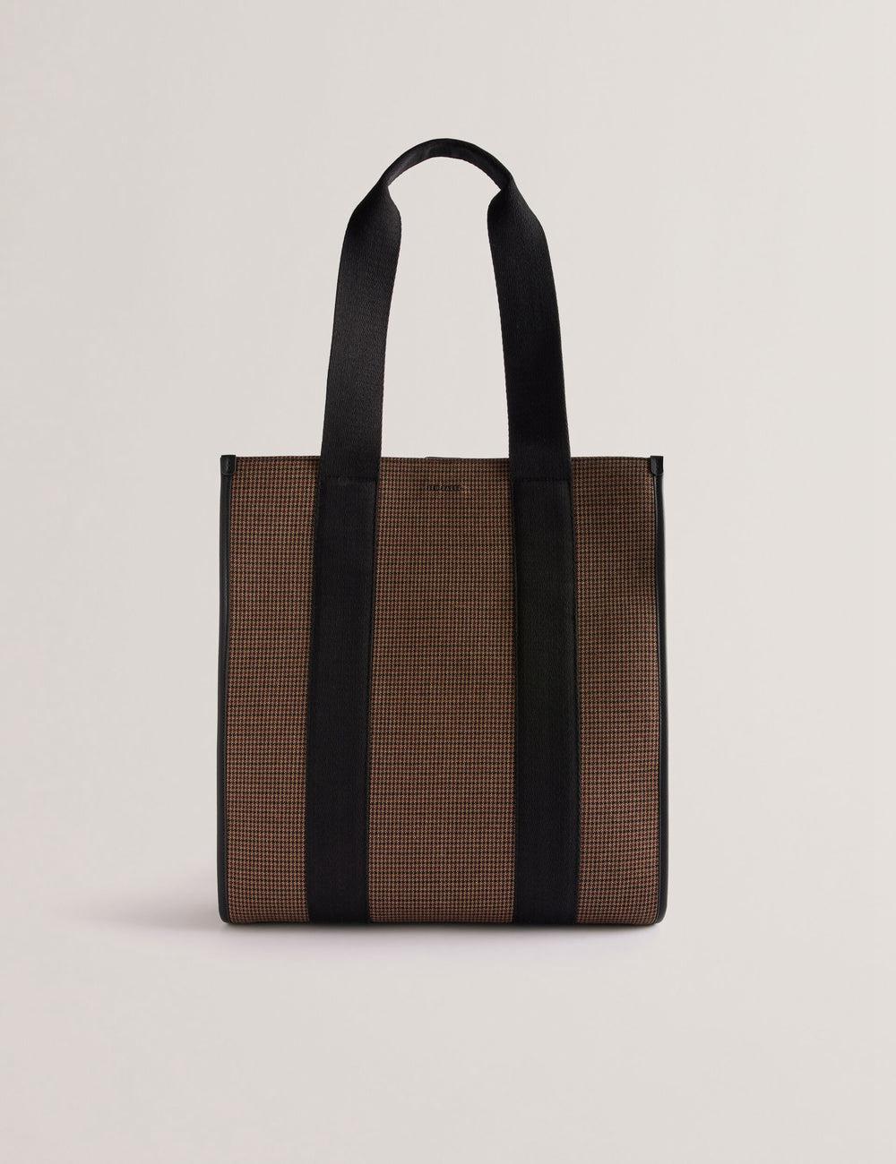Black Men Ted Baker MALLICK - Check Wool Blend Tall Tote Bags | SA  GOZ-613970