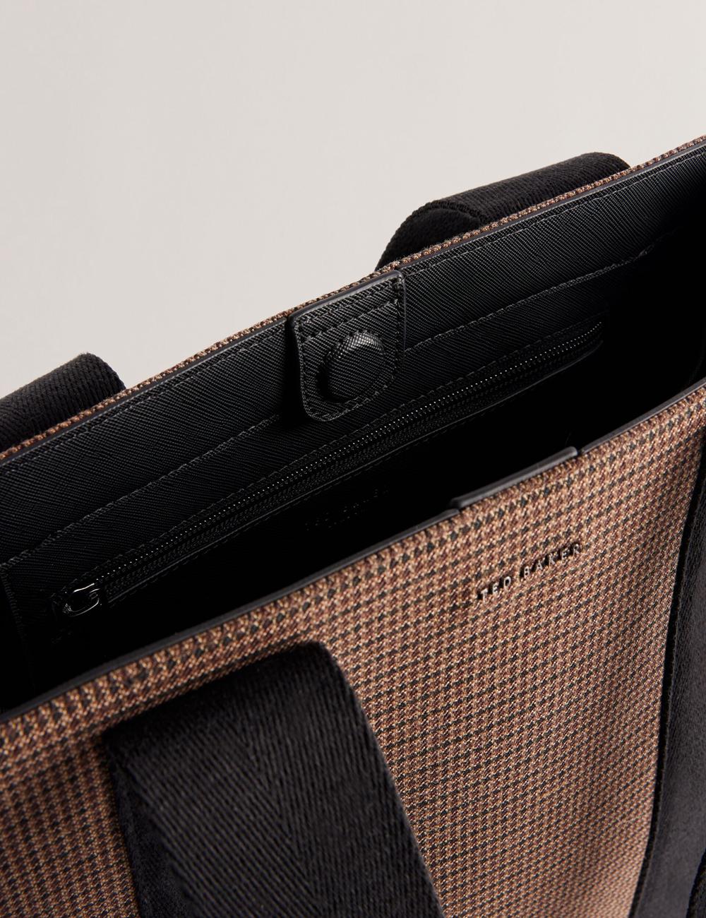 Black Men Ted Baker MALLICK - Check Wool Blend Tall Tote Bags | SA  GOZ-613970
