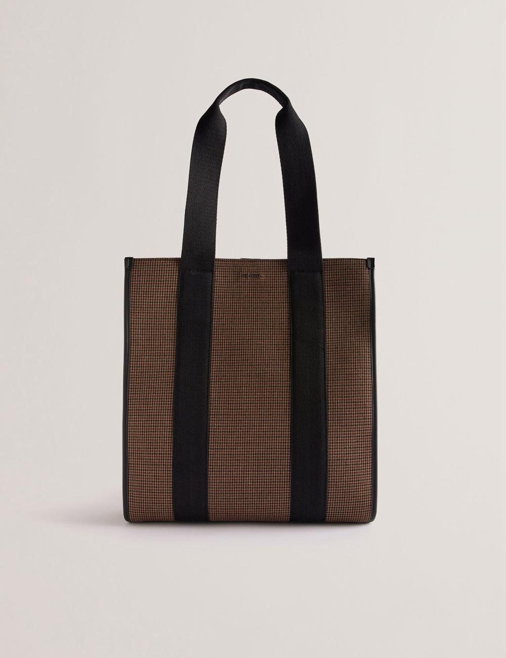 Black Men Ted Baker MALLICK - Check Wool Blend Tall Tote Bags | SA  GOZ-613970