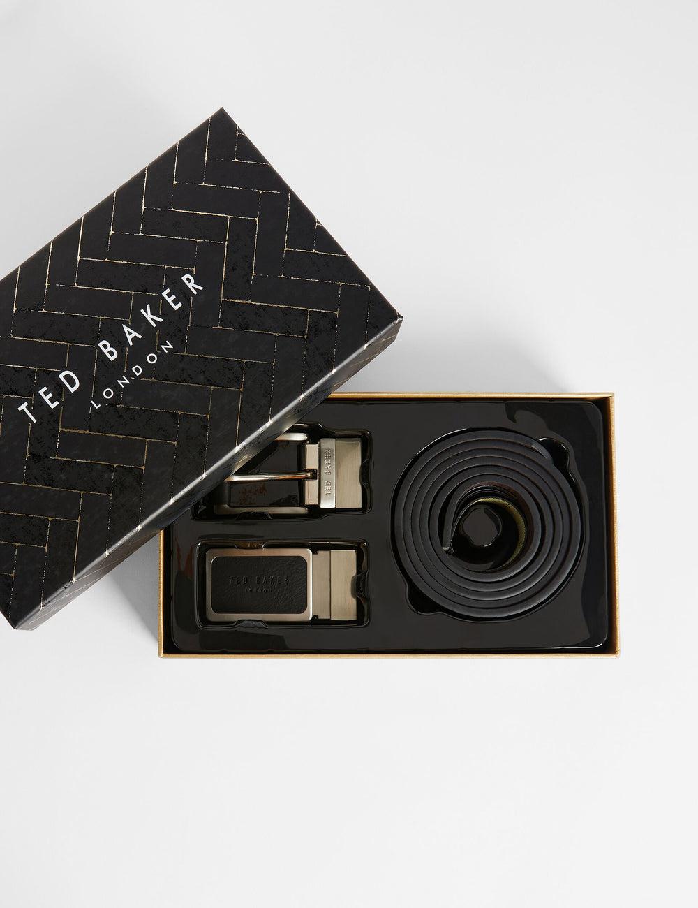 Black Men Ted Baker RATE - Faux Leather Belt Gift Set Belts | SA  PHM-039415