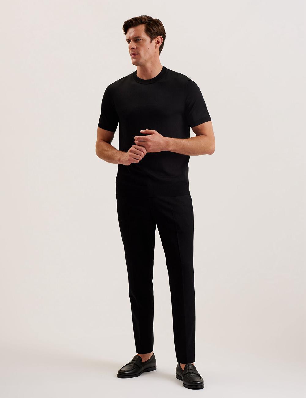 Black Men Ted Baker REYON - Rayon Crew Neck Short Sleeve T-Shirts | SA  PZS-912805
