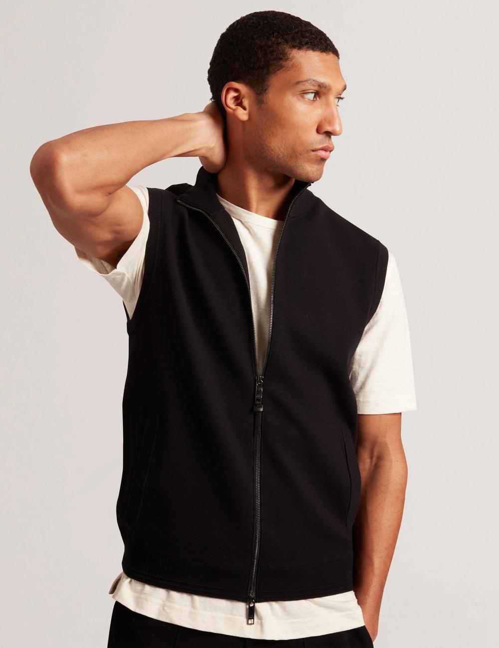Black Men Ted Baker TERINCE - Zip-Through Funnel Neck Gillets | SA  NFK-584179