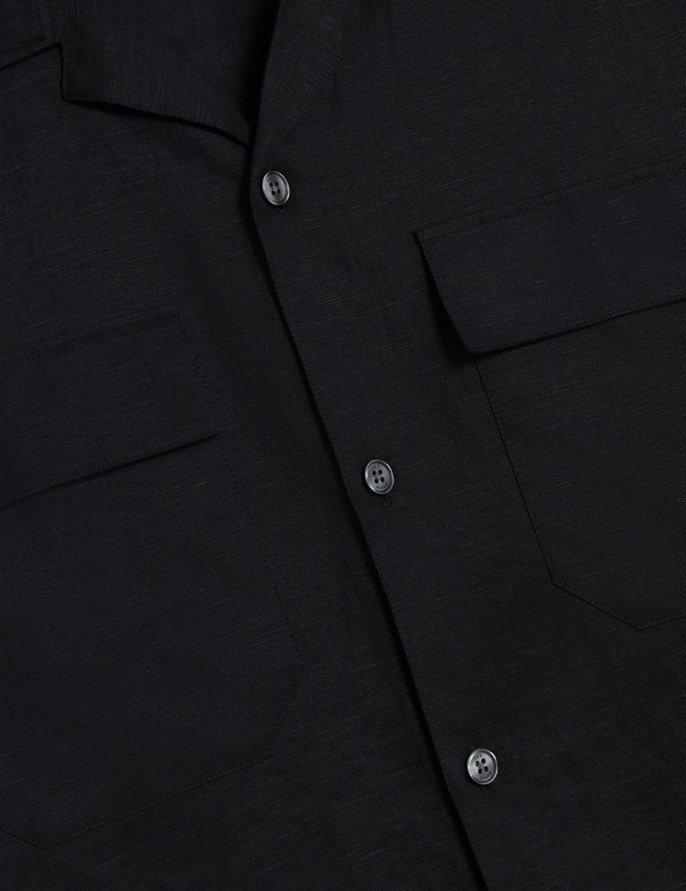 Black Men Ted Baker WHETHER - Short Sleeve Regular Fit Double Pocket Casual Shirts | SA  PHC-261743