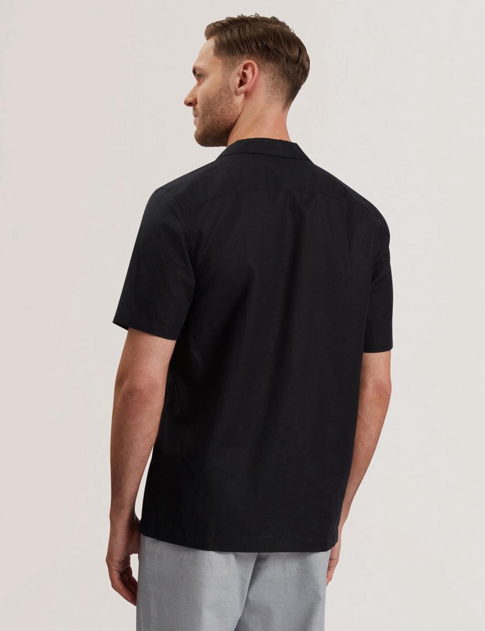 Black Men Ted Baker WHETHER - Short Sleeve Regular Fit Double Pocket Casual Shirts | SA  PHC-261743
