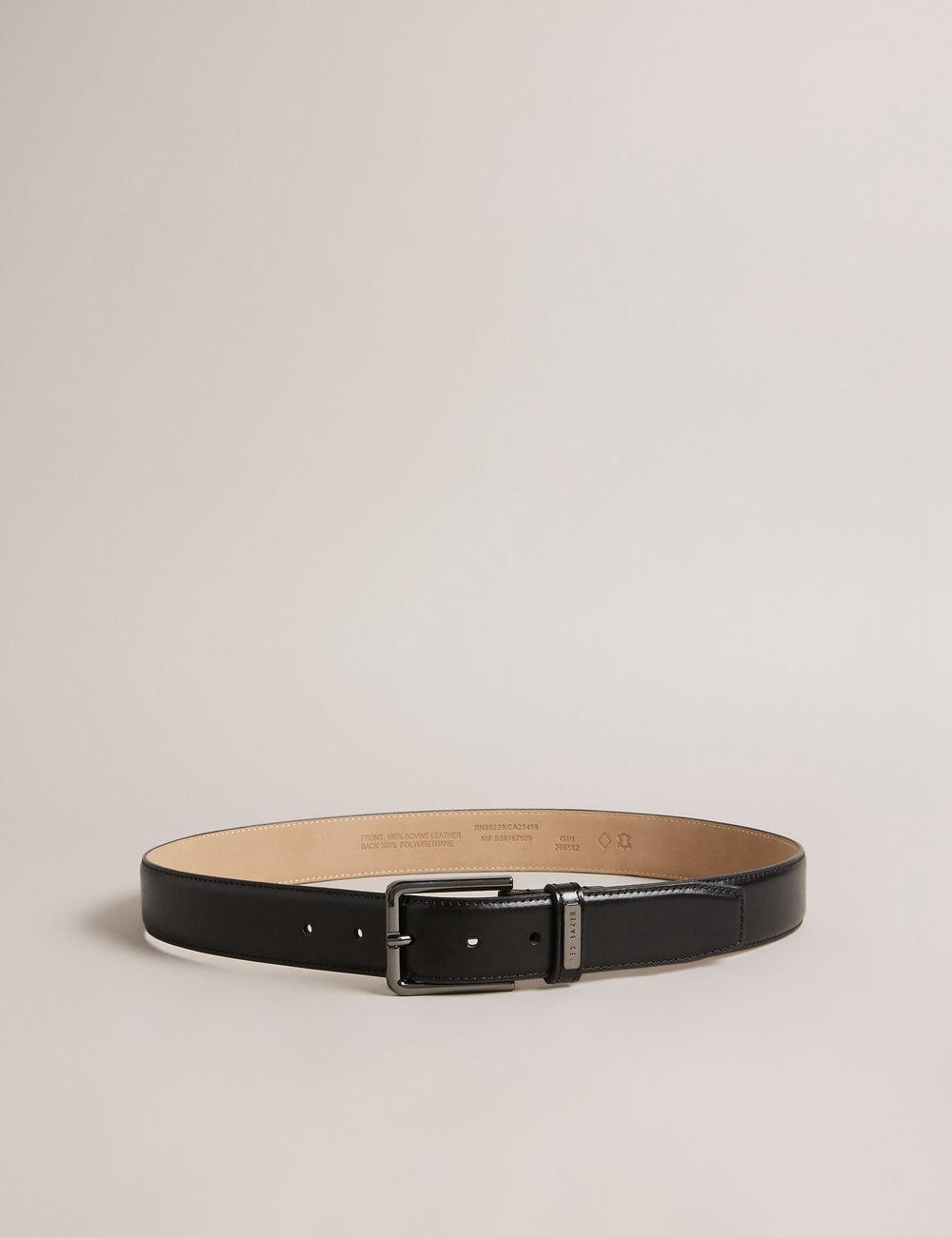 Black Men Ted Baker WIZERD | SA  Polished Leather With Logo Hardware Belts | SA  MGL-430561