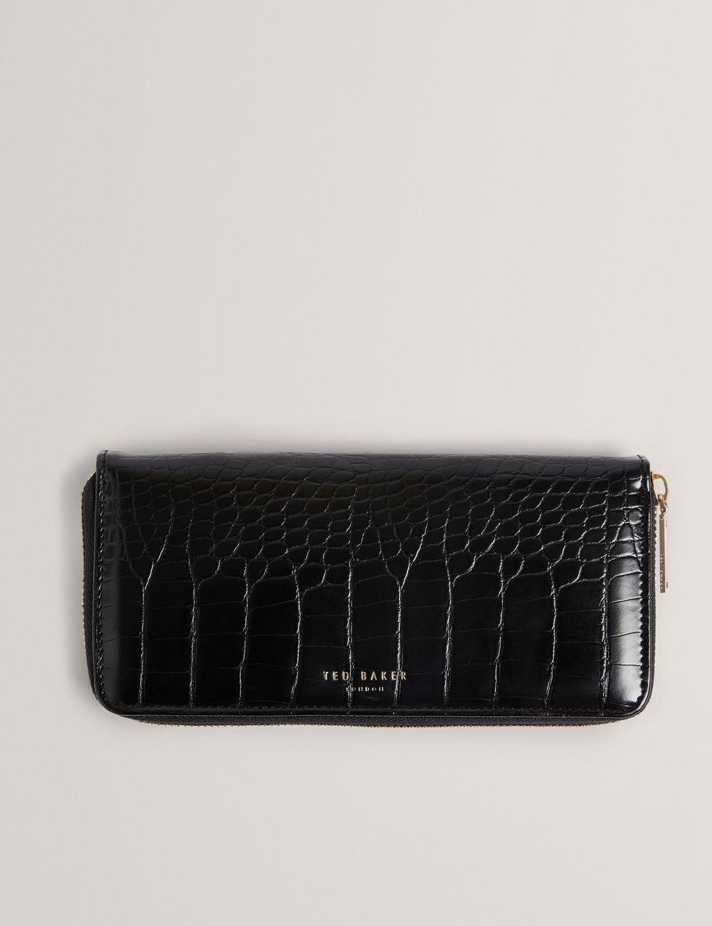 Black Women Ted Baker ABBYYI - Croc Effect Slim Travel Jewellery Case Wash Bags | SA  ZUQ-972638
