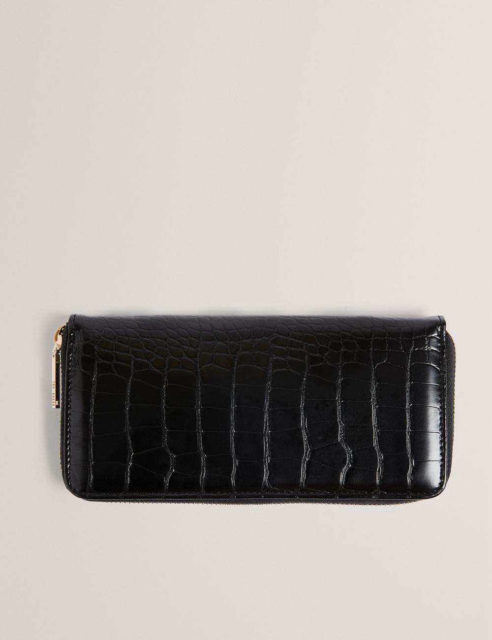 Black Women Ted Baker ABBYYI - Croc Effect Slim Travel Jewellery Case Wash Bags | SA  ZUQ-972638