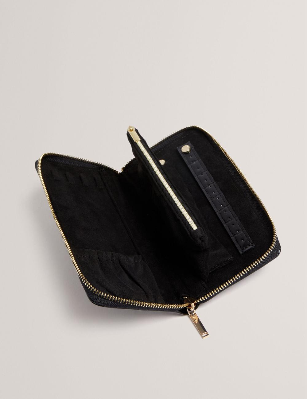 Black Women Ted Baker ABBYYI - Croc Effect Slim Travel Jewellery Case Wash Bags | SA  ZUQ-972638