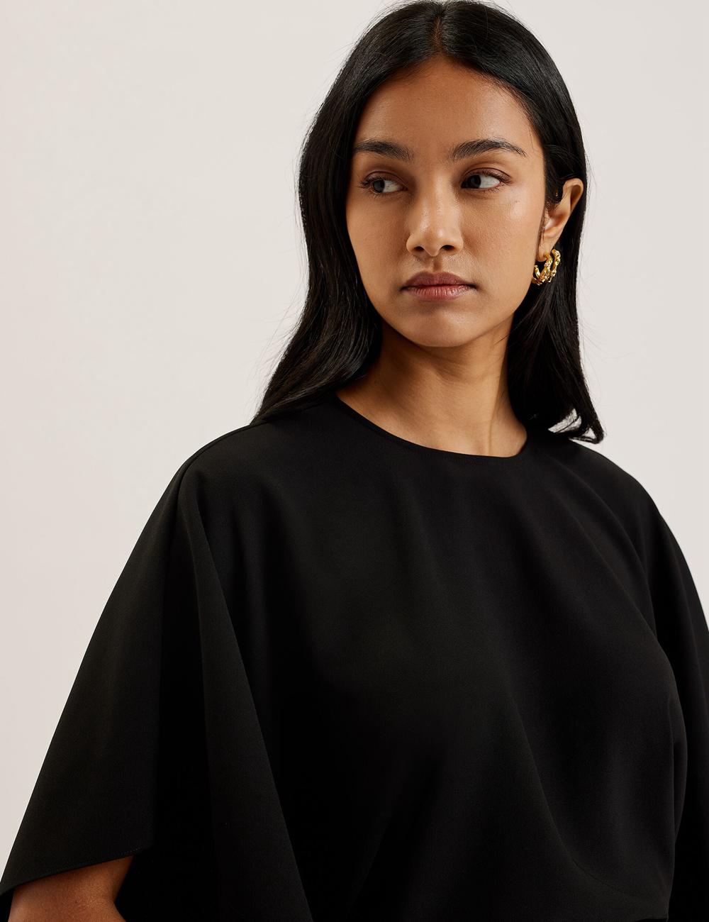 Black Women Ted Baker CHERIKA - Batwing Short Sleeve Satin Blouses | SA  FAI-394167