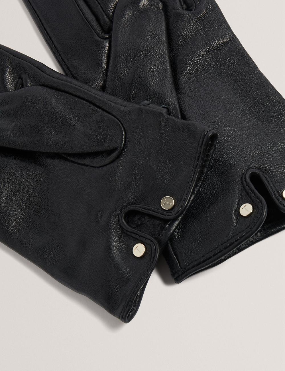 Black Women Ted Baker CLAIREL - Buckle Cuff Leather Gloves | SA  CTO-845762