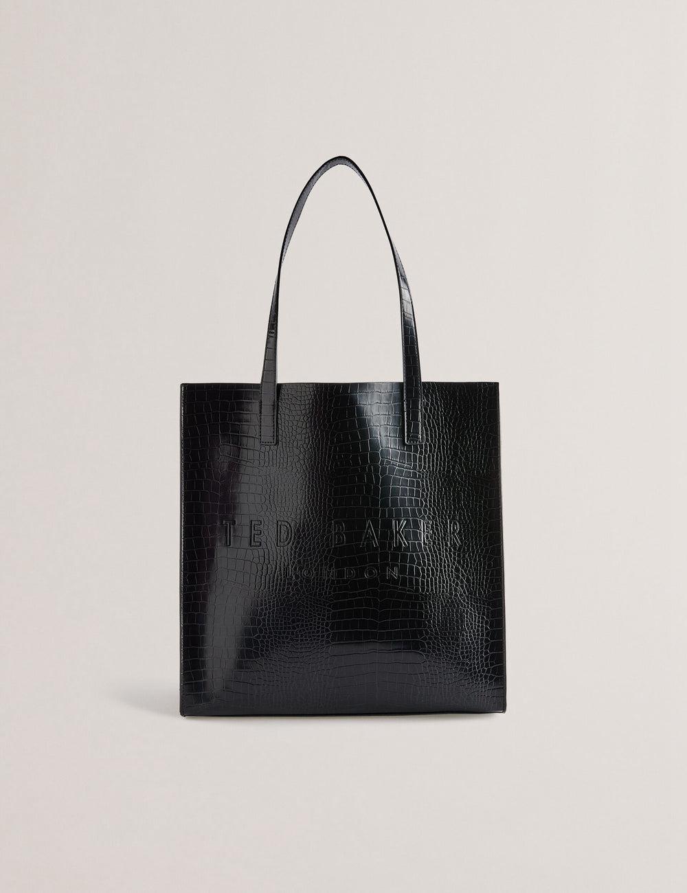 Black Women Ted Baker CROCCON - Large Croc Texture Icon Tote Bags | SA  GPW-473809
