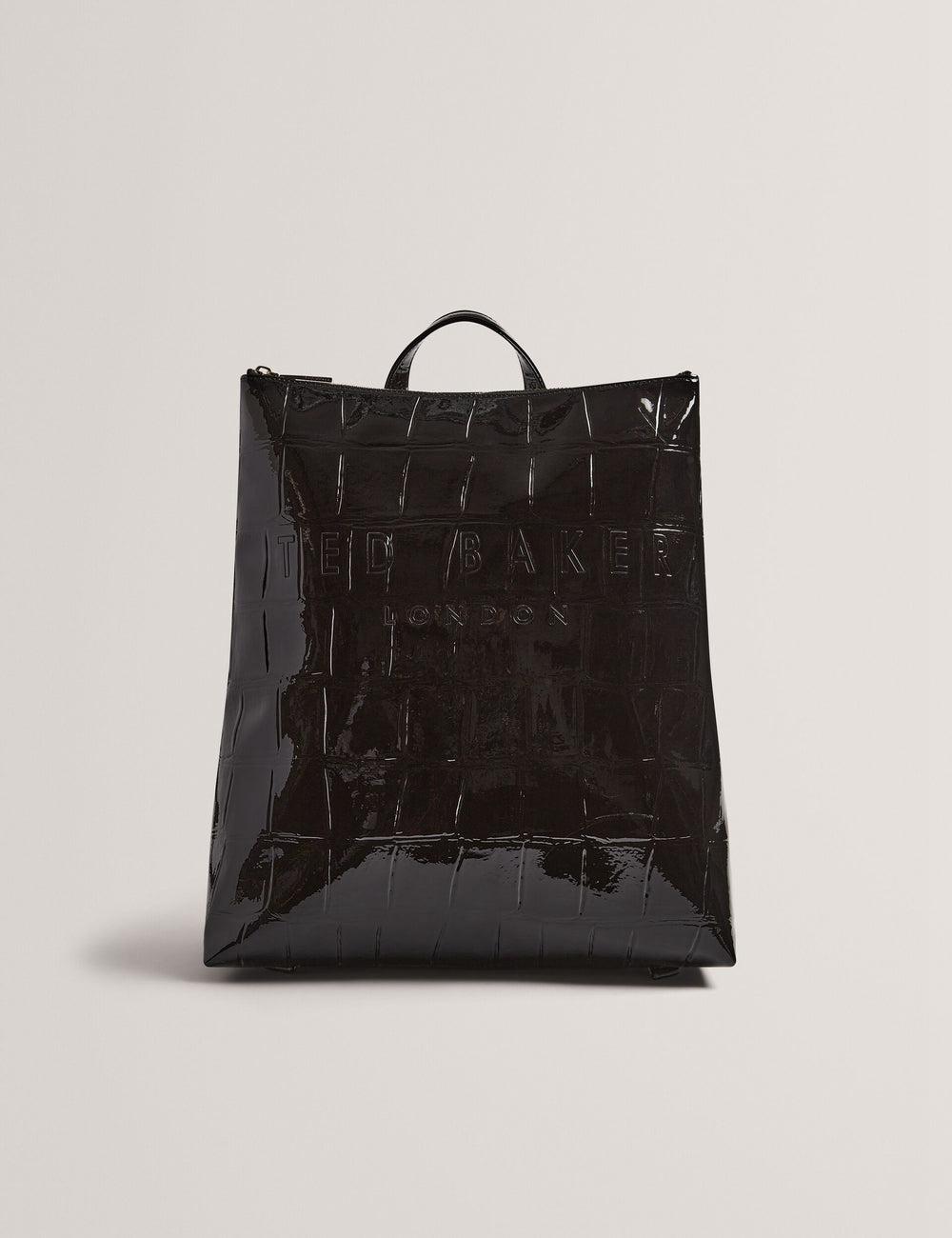 Black Women Ted Baker CROCLEE - Croc Effect Faux Leather Backpack Backpacks | SA  IDS-298754