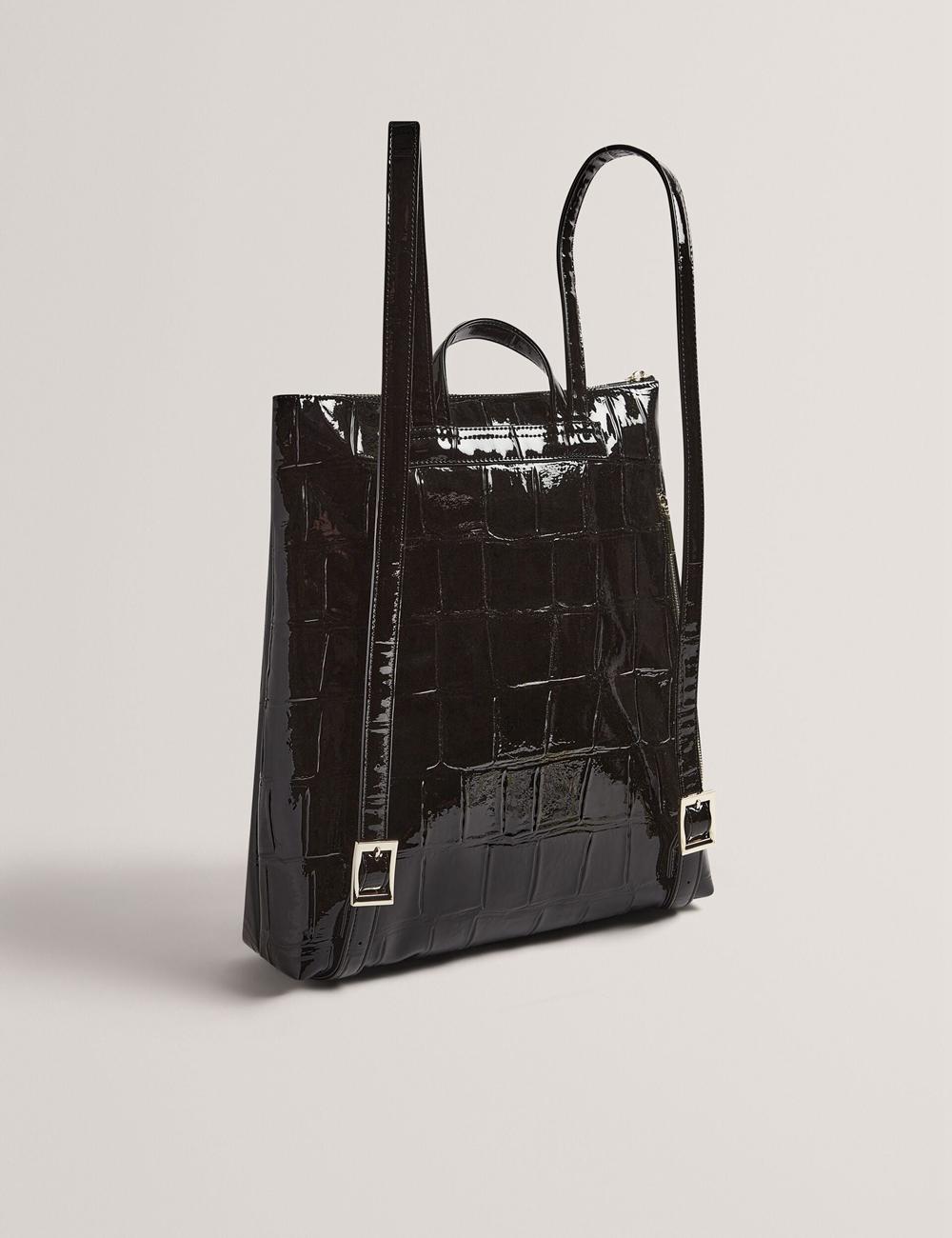 Black Women Ted Baker CROCLEE - Croc Effect Faux Leather Backpack Backpacks | SA  IDS-298754
