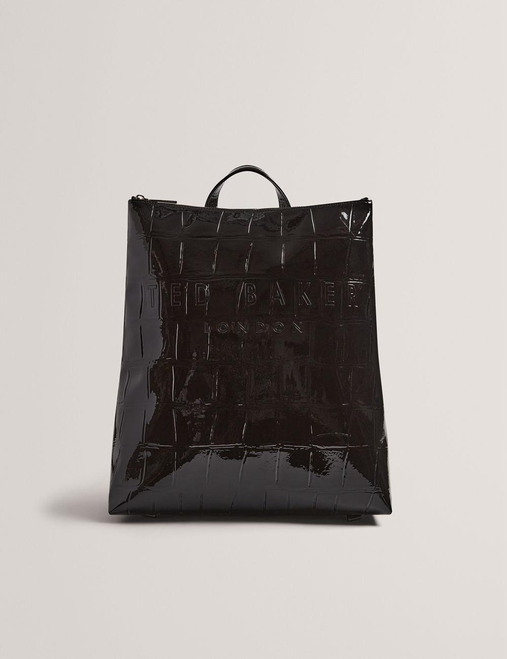 Black Women Ted Baker CROCLEE - Croc Effect Faux Leather Backpack Backpacks | SA  IDS-298754