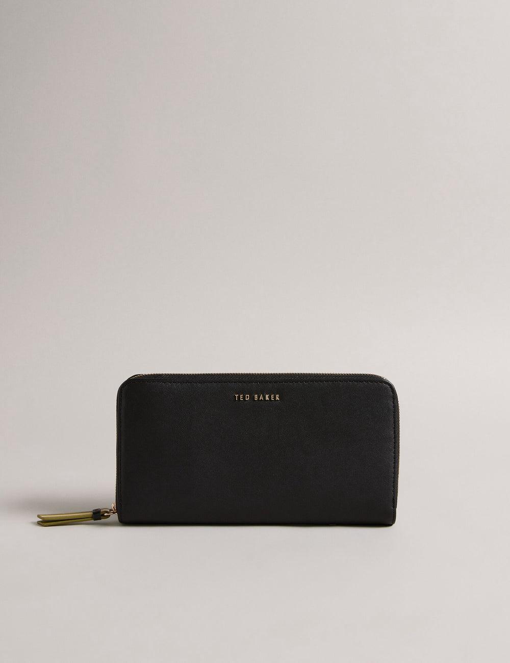 Black Women Ted Baker DARCIEA - Smooth Leather Zip Around Large Purses | SA  VNP-306518