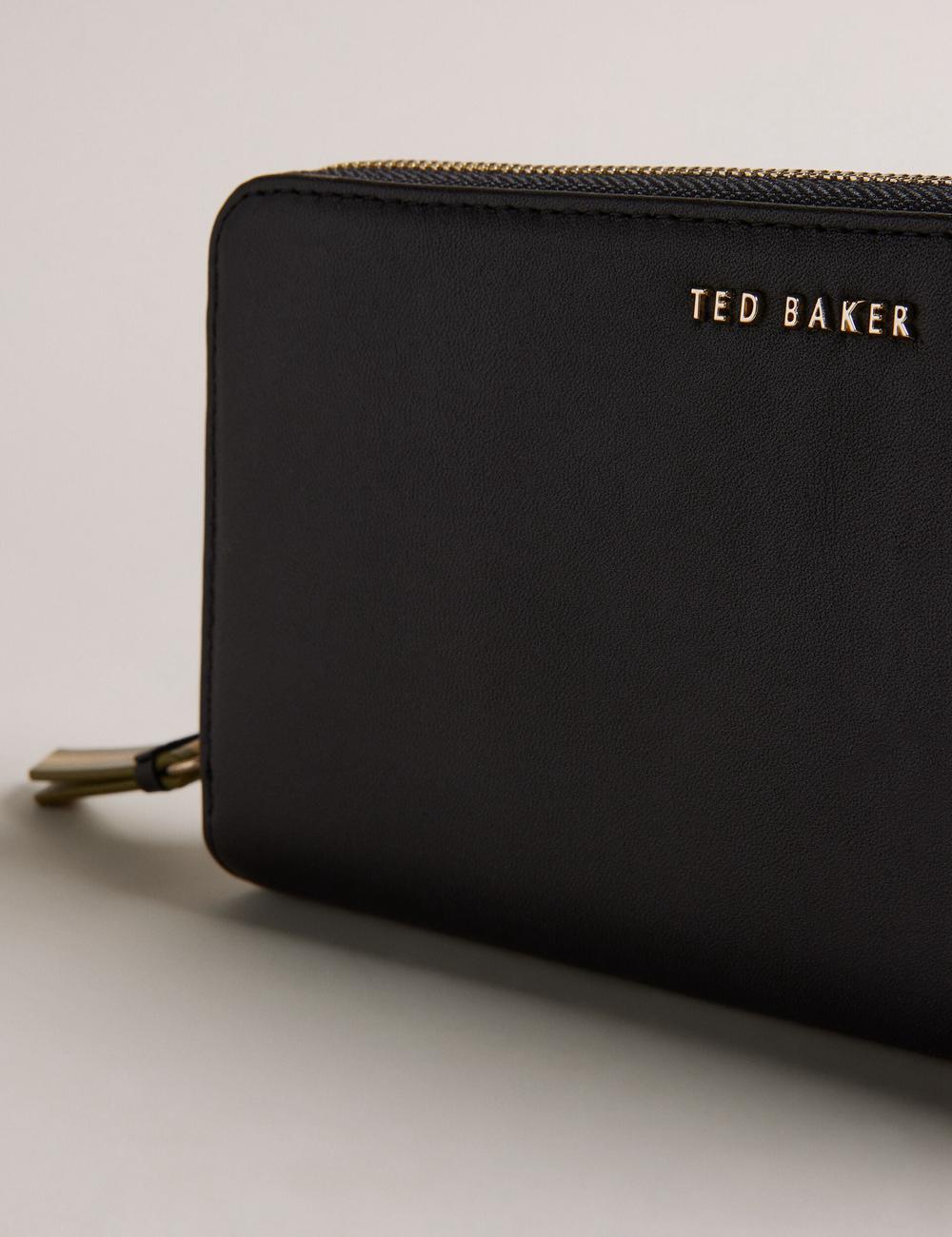 Black Women Ted Baker DARCIEA - Smooth Leather Zip Around Large Purses | SA  VNP-306518