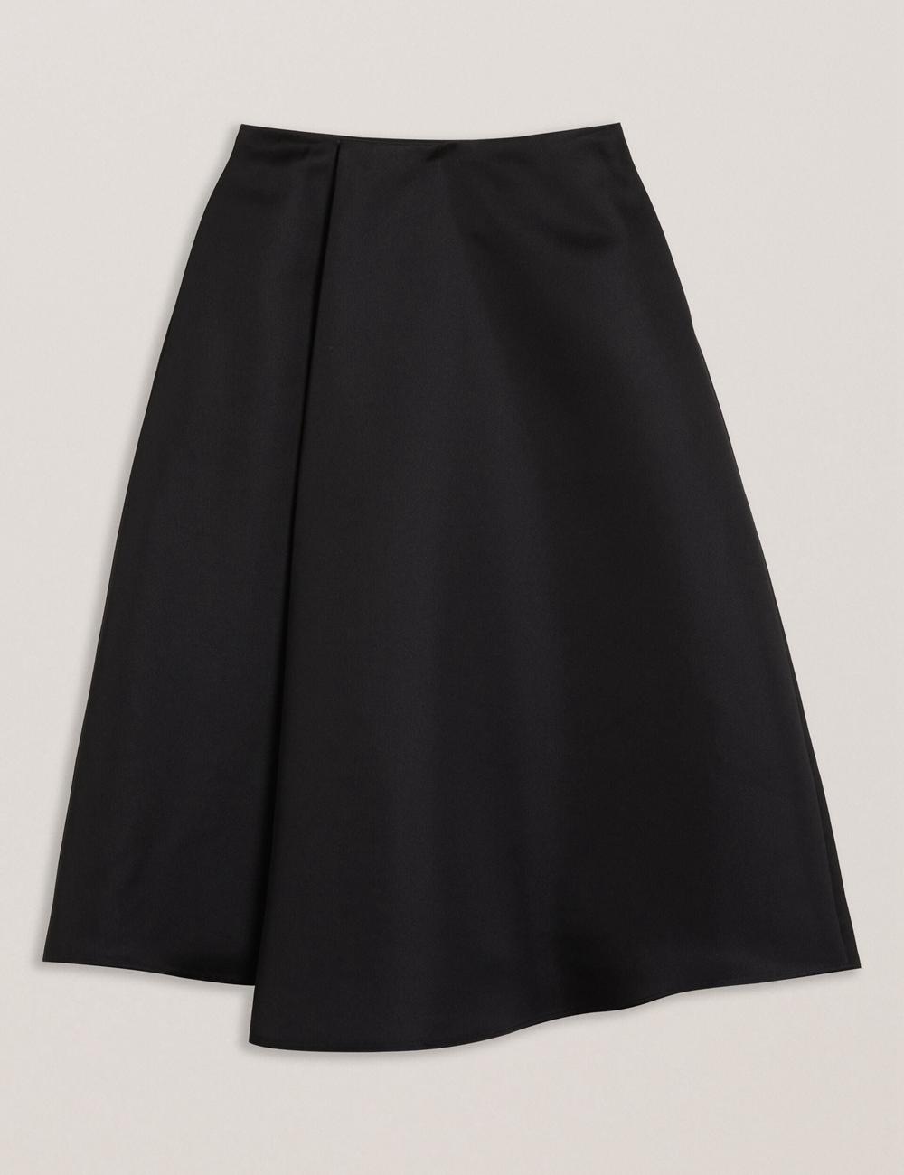 Black Women Ted Baker ERVA - Asymmetric Satin Wrap Midi Skirts | SA  YCX-685032