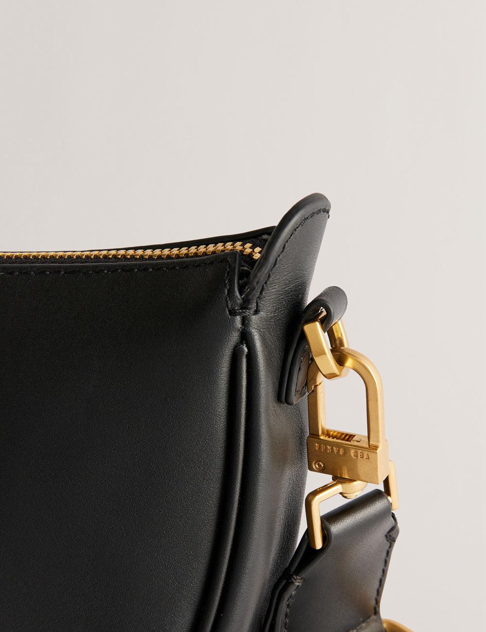 Black Women Ted Baker ESSINA - Webbing Half Moon Leather Crossbody Bags | SA  YVR-081453