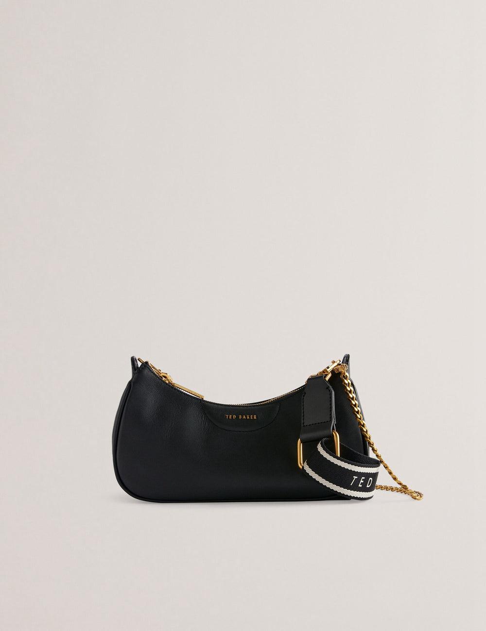 Black Women Ted Baker ESSIY - Leatheruette With Webbing Strap Shoulder Bags | SA  SEF-582367