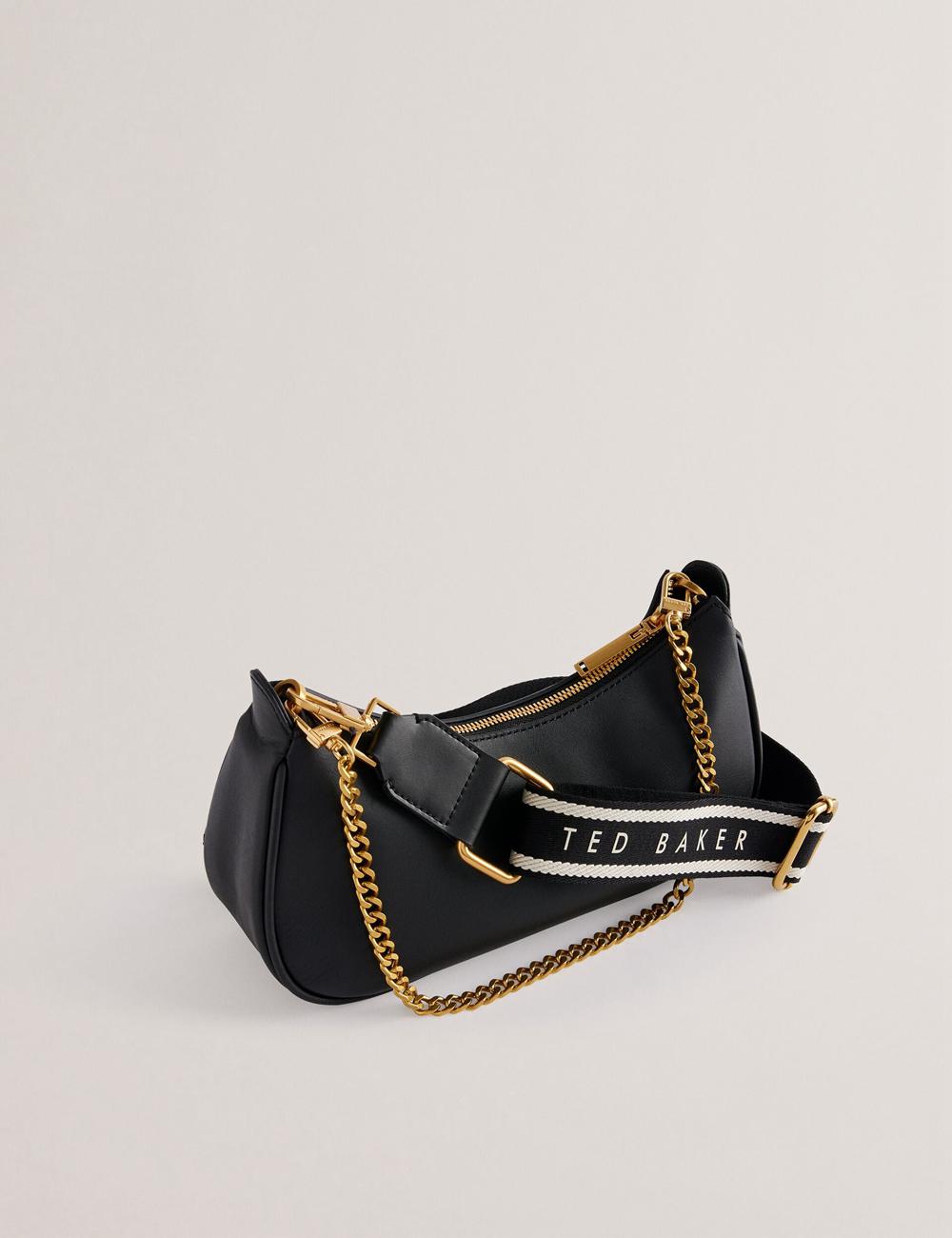 Black Women Ted Baker ESSIY - Leatheruette With Webbing Strap Shoulder Bags | SA  SEF-582367